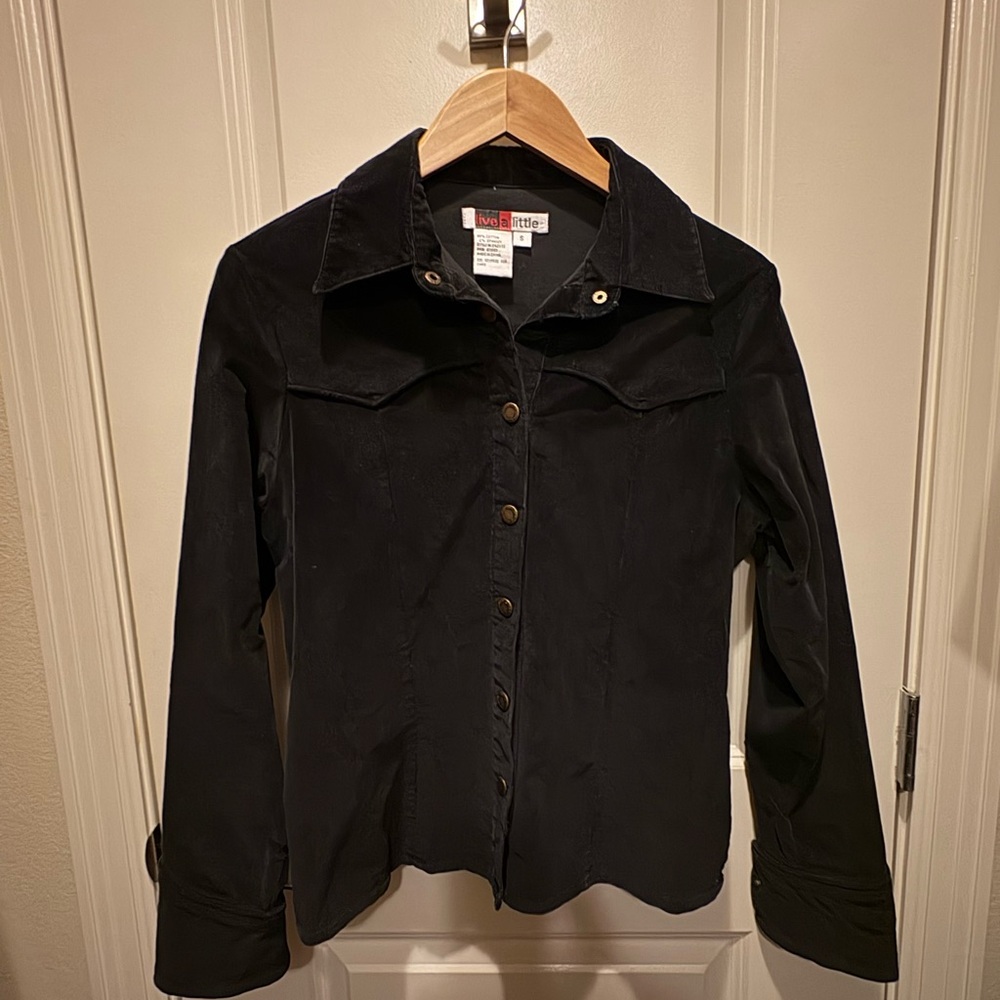 Live a Little black corduroy jacket